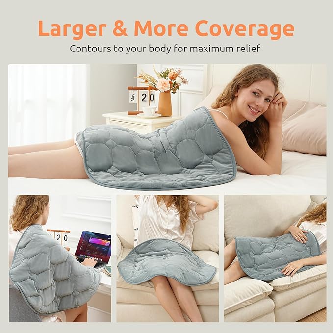 Drewin Weighted Heating Pad for Relax and Calm, Velvet-Soft 7 lbs Electric Lap - Image 5