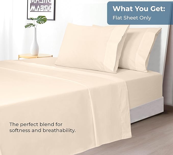 Royale Linens 100% Organic Cotton King Flat Sheet Only - Image 5