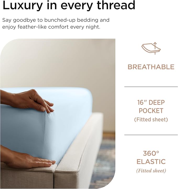Threadmill Luxury 800 Thread Count King 100% Cotton Sheets - Image 5