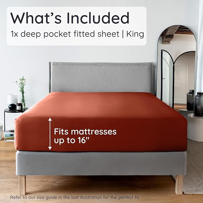 Bambaw 100% Viscose Derived from Bamboo Fitted Sheets King Size, Cooling Fitted - Image 2