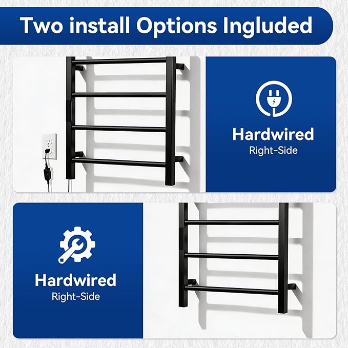 Heated Towel Racks for Bathroom, Hot Towel Warmer 4 Bars - Image 3
