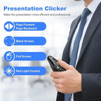 USB Type C Presentation Clicker Wireless Presenter Remote Clicker for PowerPoint Presentations with Red Pointer, PowerPoint Clicker Slide Advancer for Mac/Laptop/Computer/Class/Office