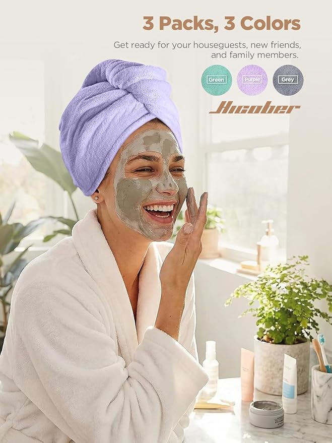 Hicober Microfiber Hair Towel, Hair Turbans - Image 4