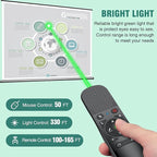 Presentation Clicker Green Laser Pointer with Air Mouse Function, Wireless Presenter Clicker RF 2.4GHz USB Presenter Control PowerPoint Presentation Clicker for Mac, Laptop, Computer