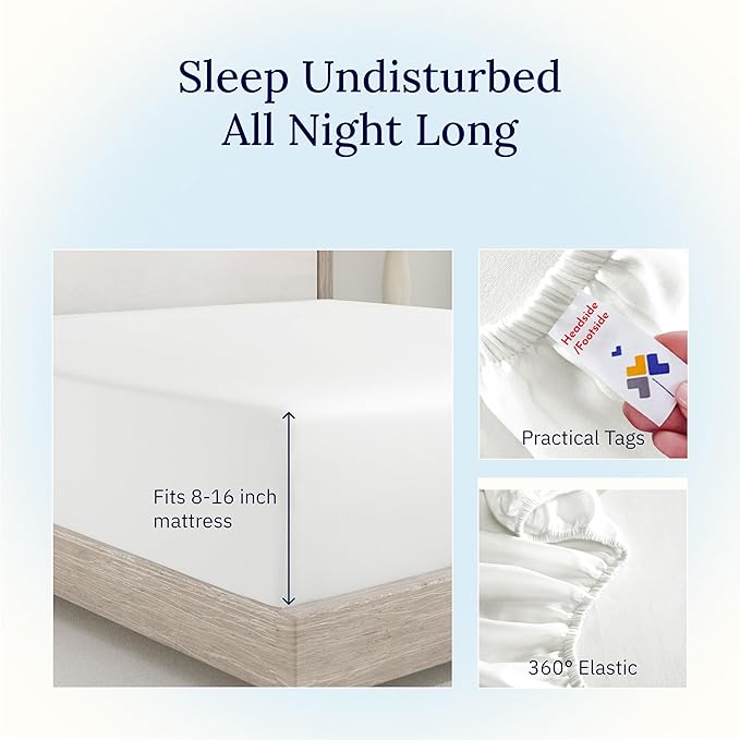 California Design Den Fitted Cotton Sheet Queen, Deep Pocket Soft 400 Thread - Image 7