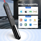 Norwii N76 Rechargeable Presentation clicker with Pointer, Long Range Presentation Remote, Wireless Presenter for PowerPoint Presentations, Slide Control (Black with Red Light)