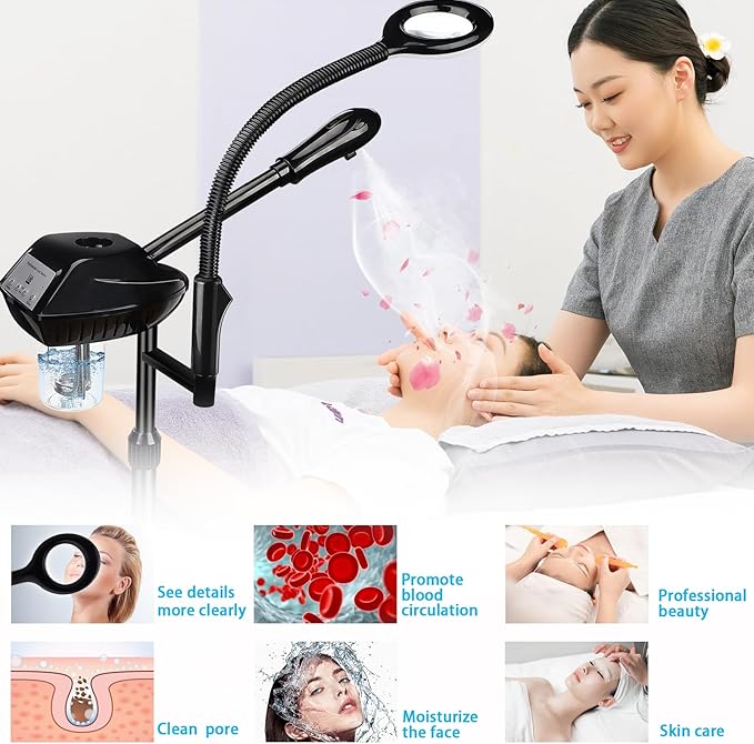 Professional Facial Steamer on Wheels, 2-in-1 Facial Steamers - Image 4