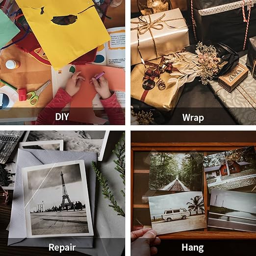 Turxayox 6 Rolls Transparent Tape Refills, Clear Tape, Hand Tearable, 3/4 x 1000 Inches, Glossy Gift Wrapping Tape for Dispenser, Office, School, Home