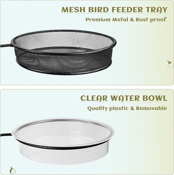 2 Pack Deck Bird Feeders Deck Mount Bird Bath Spa - Image 5