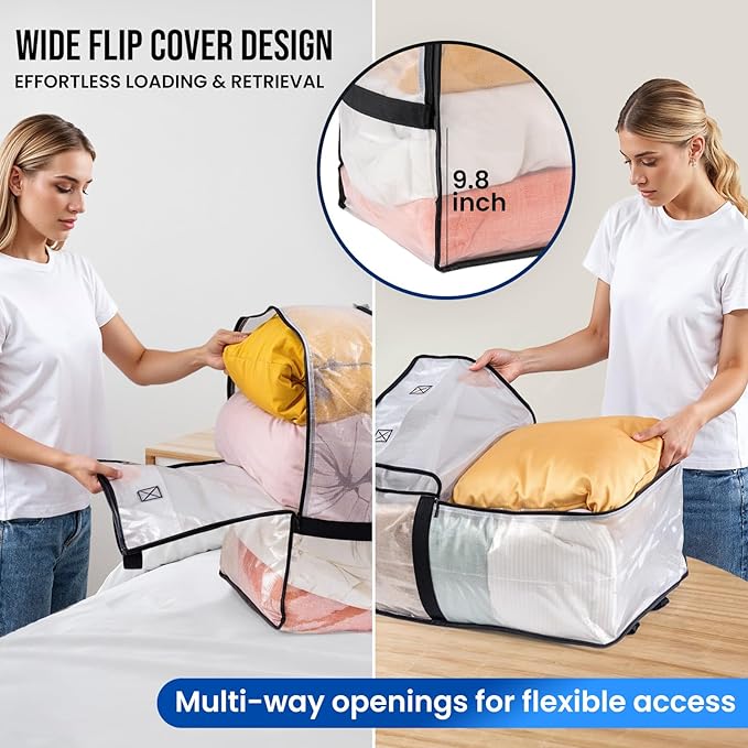 TAILI 4 Pack Clear Moving Bags w/Adjustable Backpack Straps, Moving Supplies, Moving Boxes Alternative, Heavy Duty Storage Totes for College Packing, Camping Backpack for Travel, Dorm, Laundry