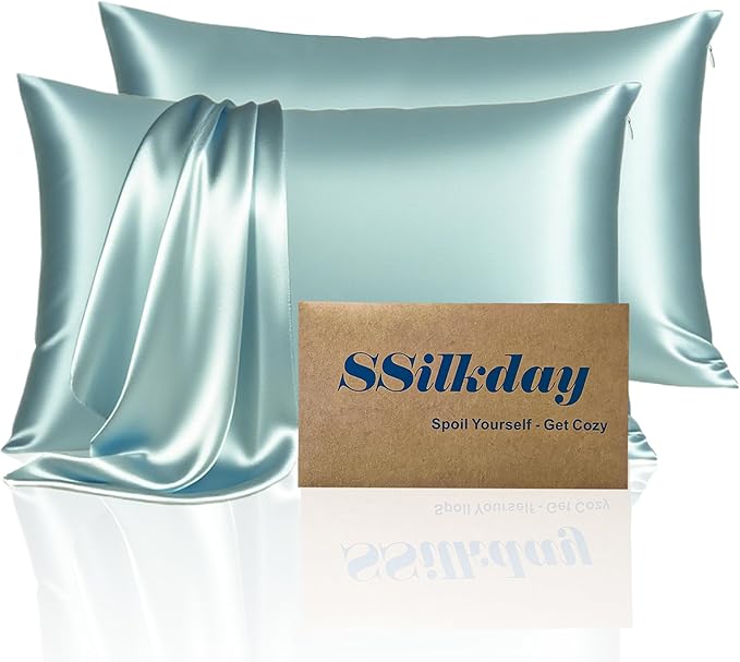 Mulberry Silk Pillow Cases Queen Size Set of 2, Ultra Smooth Soft Breathable by Unknown