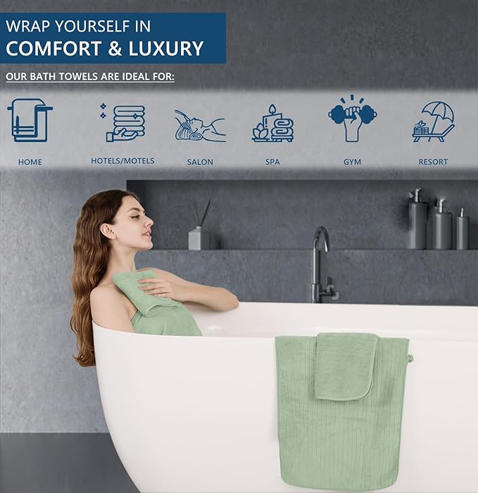 Extra Large Bath Sheet Set of 4, Ultra Soft Fluffy Towel, 35”x 70”Oversized - Image 7