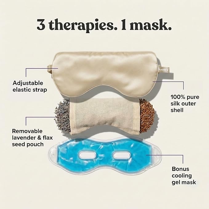 ASUTRA Silk Eye Pillow for Sleep, Champagne - Image 3