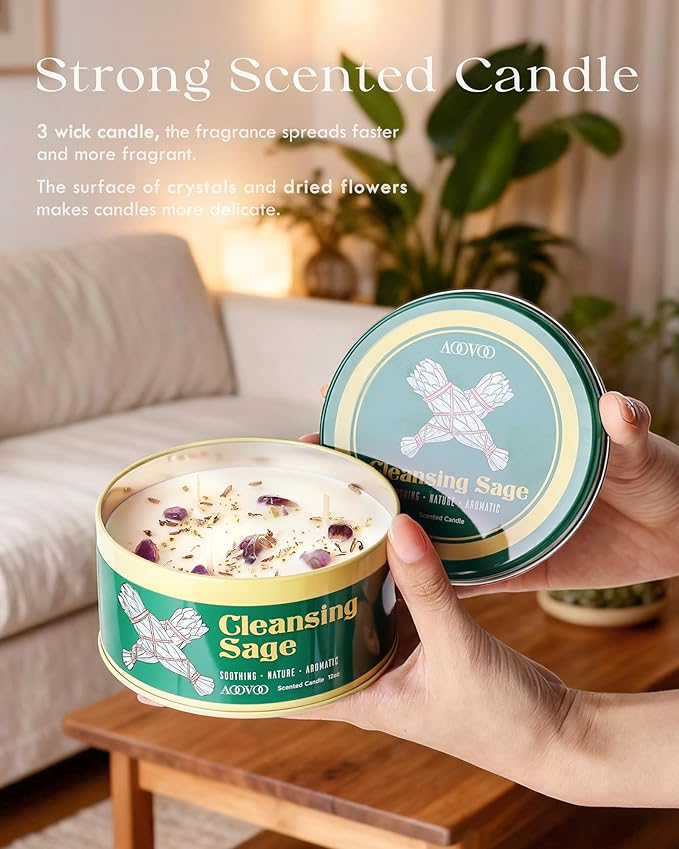 AOOVOO 2 Pack Sage Candle for Cleansing - Image 3