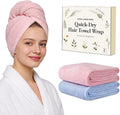 Microfiber Hair Towel Wrap for Women, 2 Pack Large Fast Drying Hair Towel by Unknown