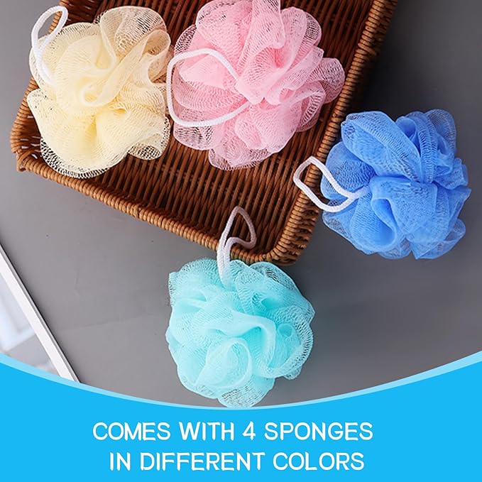 Loofah Sponge Shower Loofahs Bath Sponges Mesh Balls - Image 7