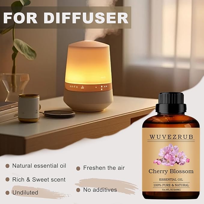 Cherry Blossom Essential Oils, 240ML Pure and Natural Essential Oil - Image 5