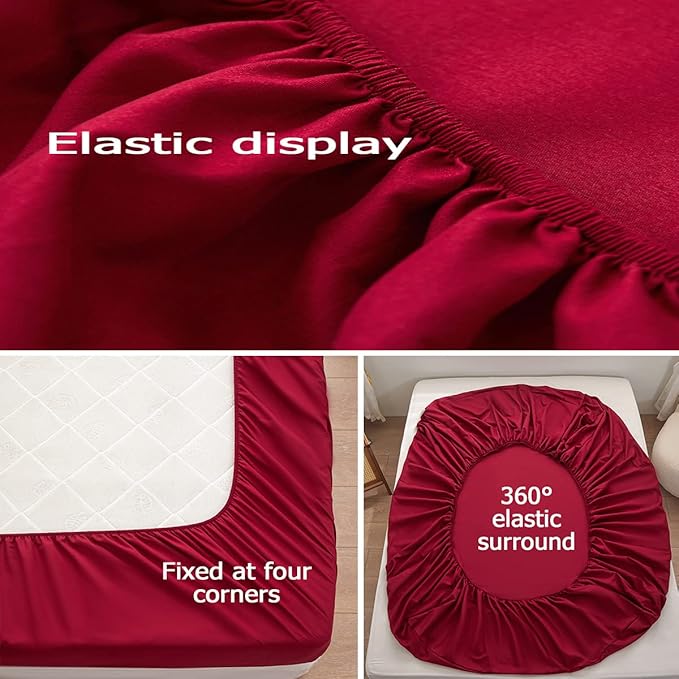 Bedding Twin Size Fitted Sheet Only-Twin Size Deep Pocket Bottom Fitted Sheet - Image 4