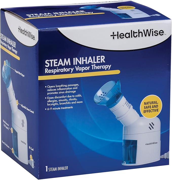 HealthWise Steam Inhaler Respiratory Vapor Therapy | Sinus Pressure, Congestion - Image 2