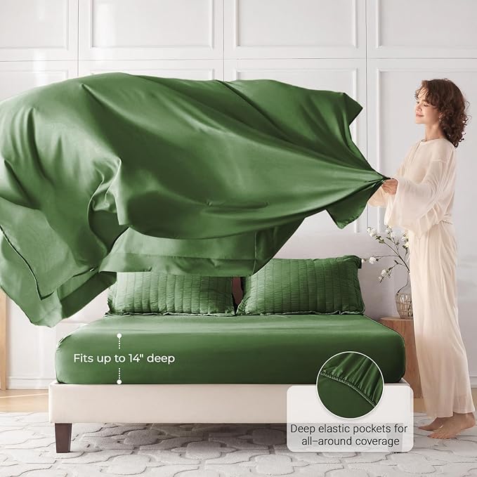 MUXHOMO 5 Pieces Twin Comforter Set, Seersucker Bed in a Bag Twin Size - Image 3