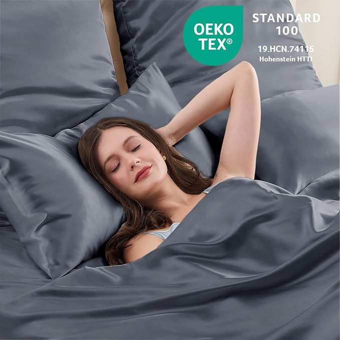 Queen Satin Pillowcase for Hair 2pc, Similar to Silk Pillow Cases, Easier Care - Image 4