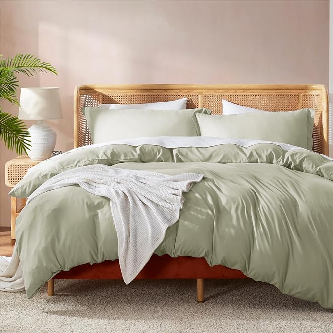 Nestl Light Sage Duvet Cover King Size by Nestl