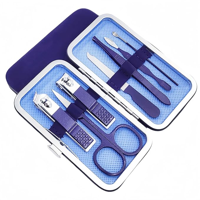 QURIPE 7pcs Manicure Set, Nail Clippers Kit, Stainless Steel Manicure Kit by QURIPE