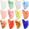 Sherr 12 Pcs Gua Sha Facial Tools Resin Heart Shaped Massage Guasha Tool by Sherr