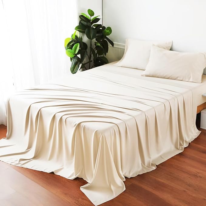 Bamboo Viscose Flat Sheets Only, 400 Thread Count Sateen Weave TwinXL Size Flat - Image 7