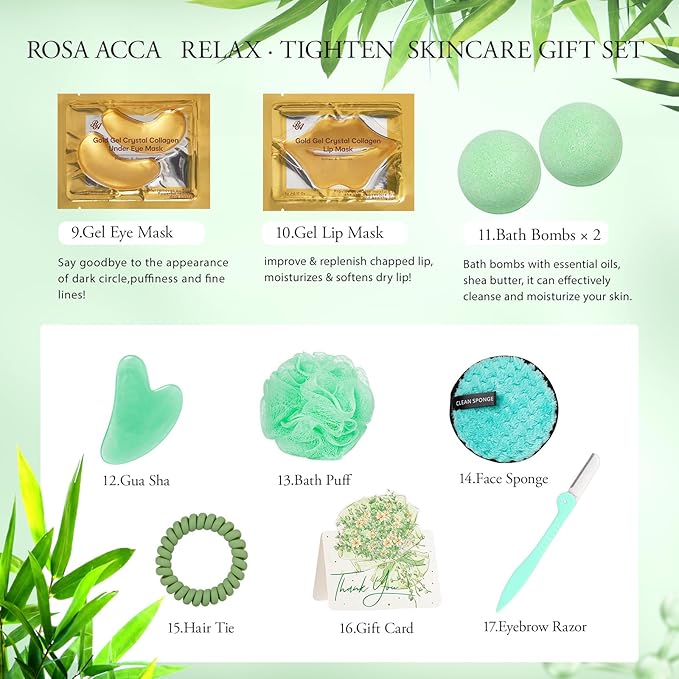 23 Pcs Mother's Day Gifts for Mom, Tea Tree Facial Skin Care Set, Bath and Body - Image 5