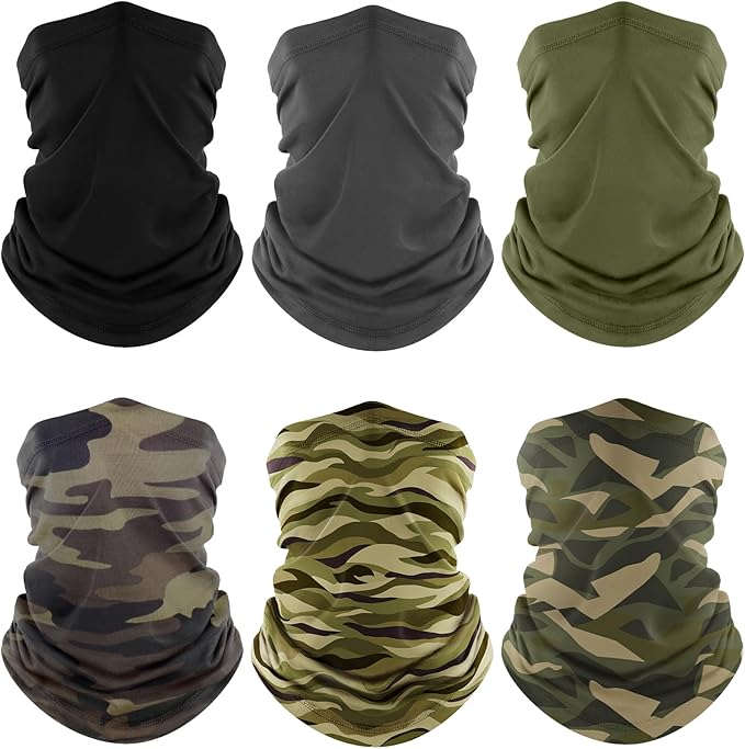 Fuinloth Neck Gaiter, 6 Pack Cooling UV Protection Bandana Face Mask Gator Scarf by fuinloth