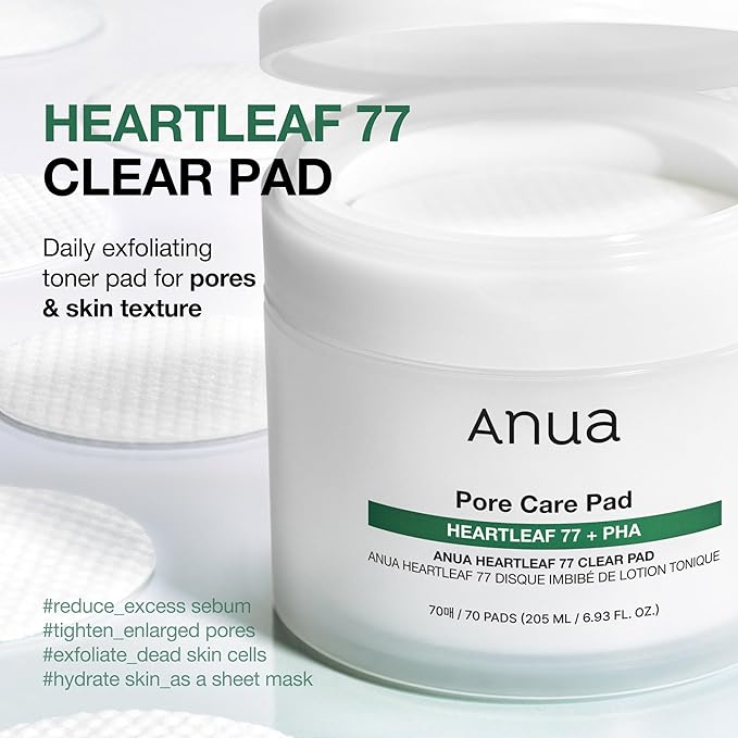 ANUA Heartleaf 77 Toner Pad 70 Sheets, PHA Dead Skin Care Low pH - Image 3