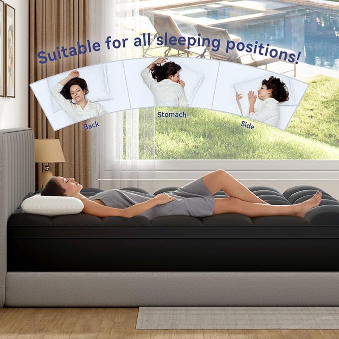 ELEMUSE King Black Mattress Topper - Image 5