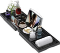 Bathtub Tray Caddy, Expandable Bath Trays by BAMBUROBA