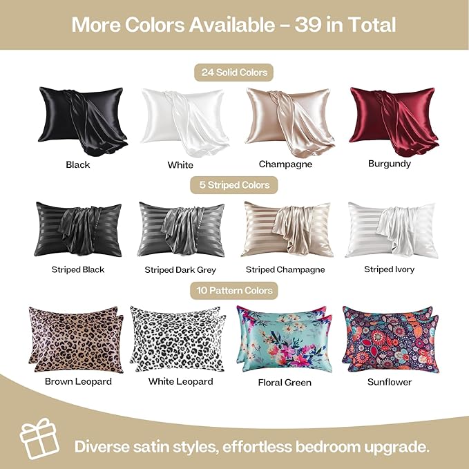 MR&HM Satin Pillowcase for Hair and Skin, Silk Satin Pillowcase 2 Pack - Image 7
