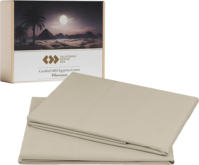 California Design Den 100% Egyptian Cotton King Size Pillow Cases Set of 2 by CaliforniaDesignDen