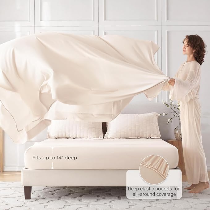 MUXHOMO 7 Pieces California King Comforter Set, Seersucker Bed in a Bag Cal - Image 3