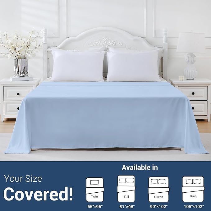 Bulk King Flat Sheets Only, 6 Pack Quick Sort Top Bed Sheet, Color-Coded Label - Image 5