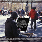 Fuxi Black Sketchbook 11x14 Inches, 60 Sheets (90lb/150gsm), Hard Cover Spiral Bound | Black Paper Pad for Illustration & Art Class, Professional Artist Sketch Book for Adults & Students.