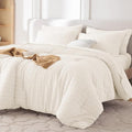 MUXHOMO 7 Pieces Full Comforter Set, Seersucker Bed in a Bag Full Size by MUXHOMO