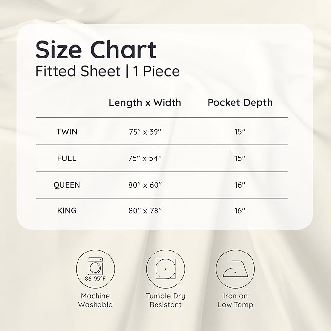 Bambaw 100% Viscose Derived from Bamboo Fitted Sheet Twin Size, 15’’ Deep - Image 8