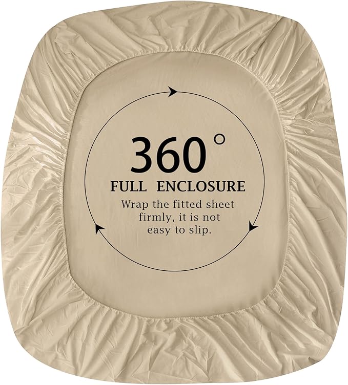 FreshCulture Pure Cotton Fitted Sheets California King Size, 300 Thread Count - Image 4