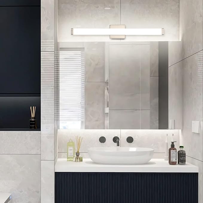 Bathroom Vanity Light Brushed Nickel Square LED 24 inch 14W 4000K Natural White - Image 7