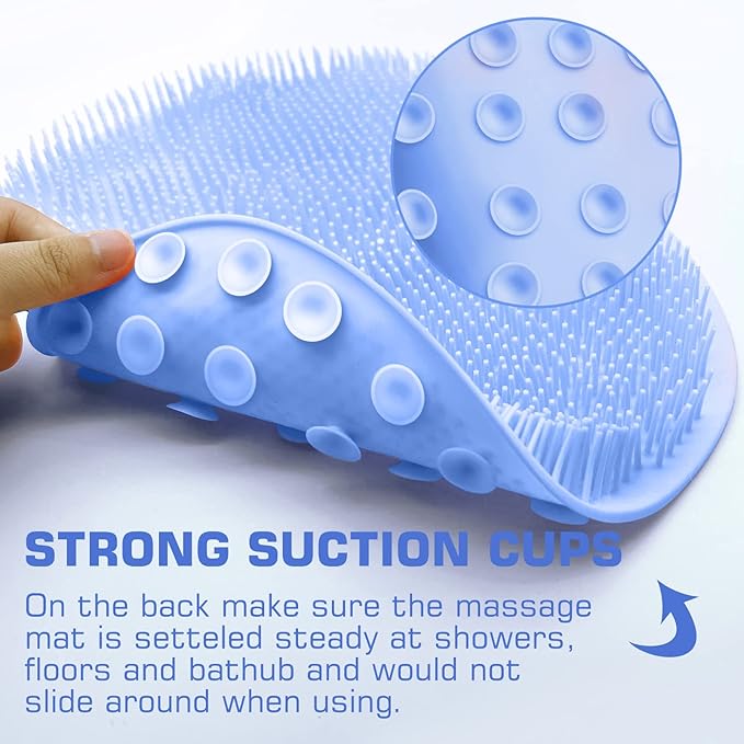 2PACK Shower Foot Scrubber Mat Back Washer Back Exfoliating Bath Wash Pad Wall - Image 5