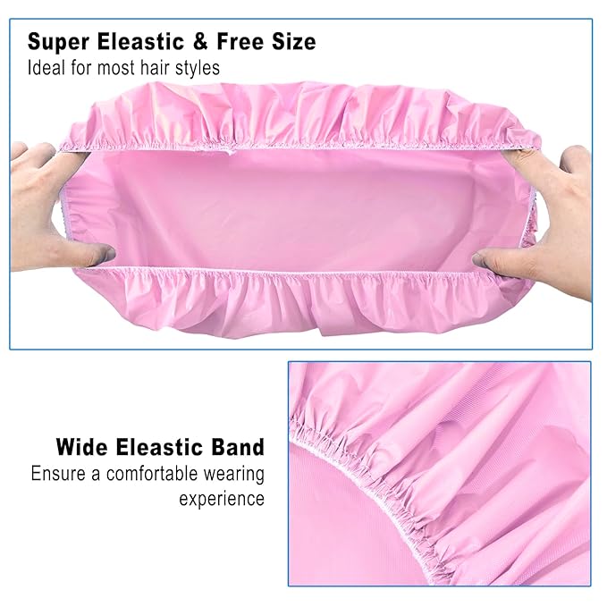6 PCS Shower Caps for Women, Double Side Waterproof Shower Cap, Reusable - Image 6