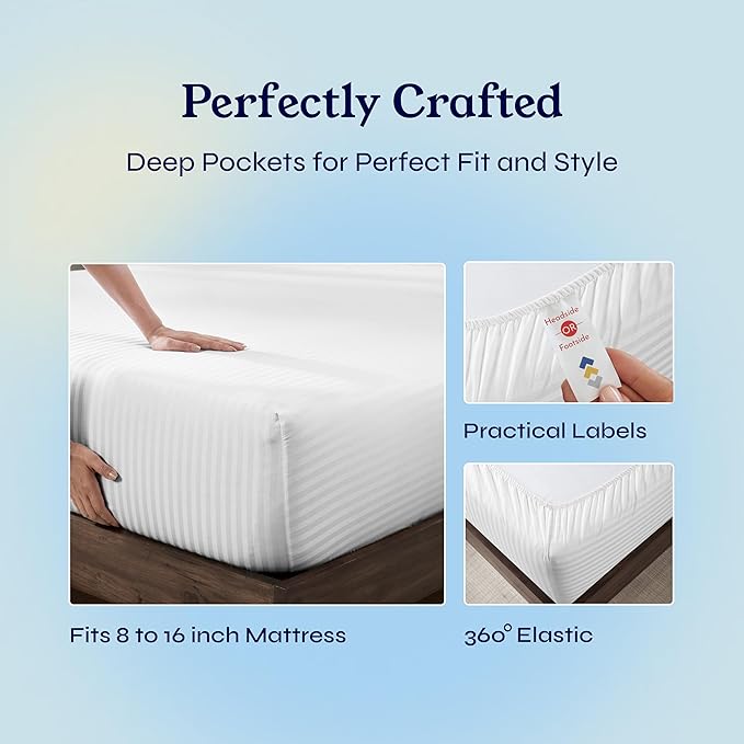California Design Den Soft 100% Cotton King Sheet Set, 400 TC Good Housekeeping - Image 6