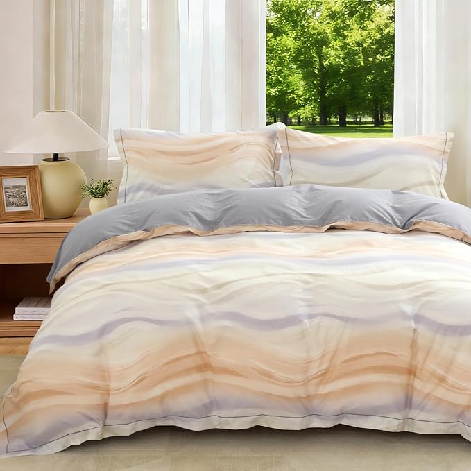 OAITE Duvet Cover Set King Size Floral Pattern Ultra Soft 100% Cotton Duvet by OAITE