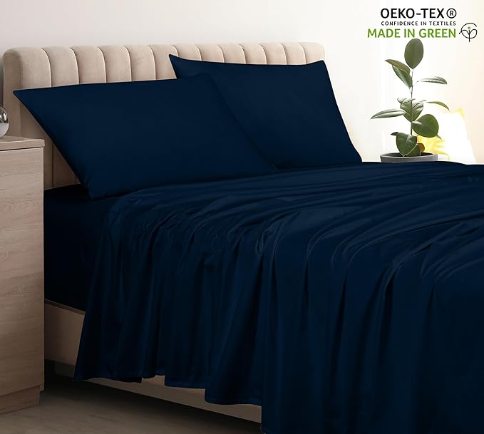 Royale Linen 400 Thread Count 100% American Grown Cotton Flat Sheet - Image 3