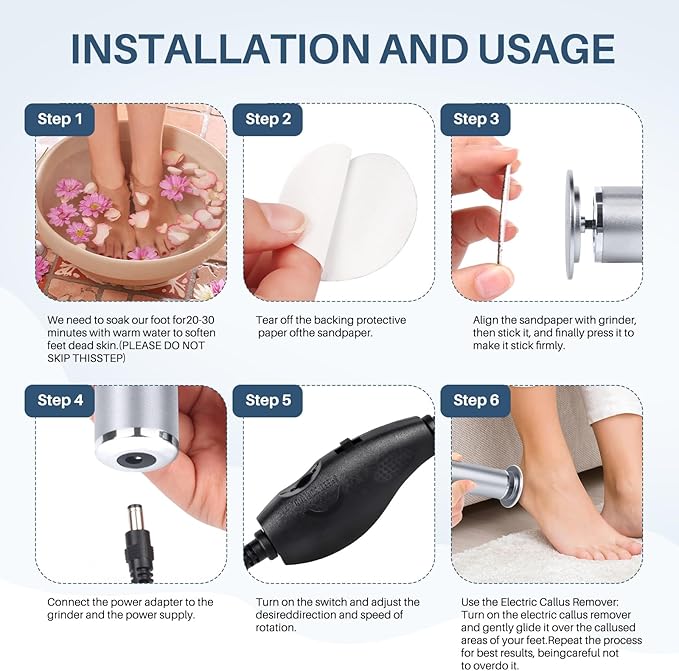 Electric Foot File Remover Callus: Profesional Pedicure Tool - Image 8