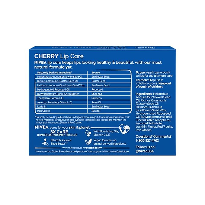 NIVEA Cherry Lip Care, Ruby Tinted Lip Balm Pack - Image 14